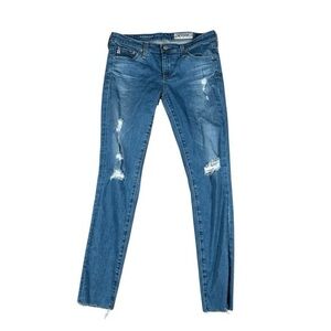 AG Adriano Goldschmied The Legging Ankle‎ Super Skinny Jeans Distressed Size 27R